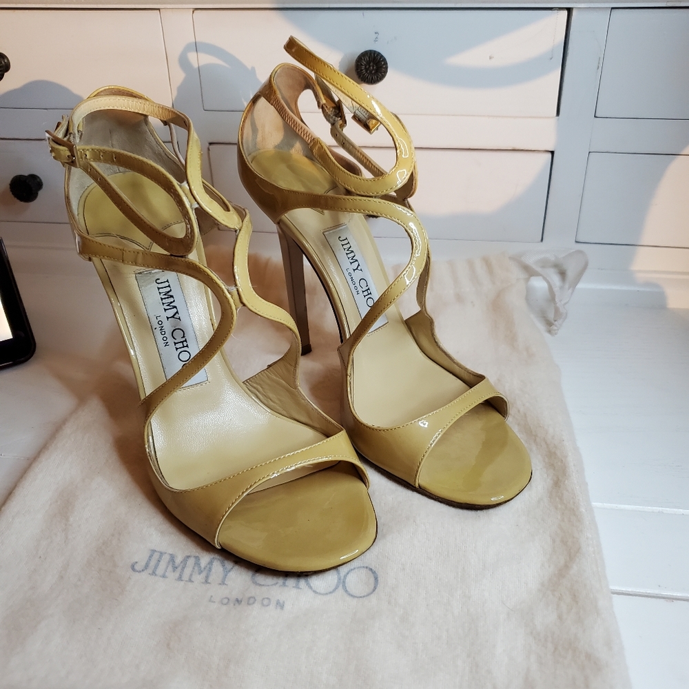 Jimmy Choo Lance Sandal Heel 36 Nude